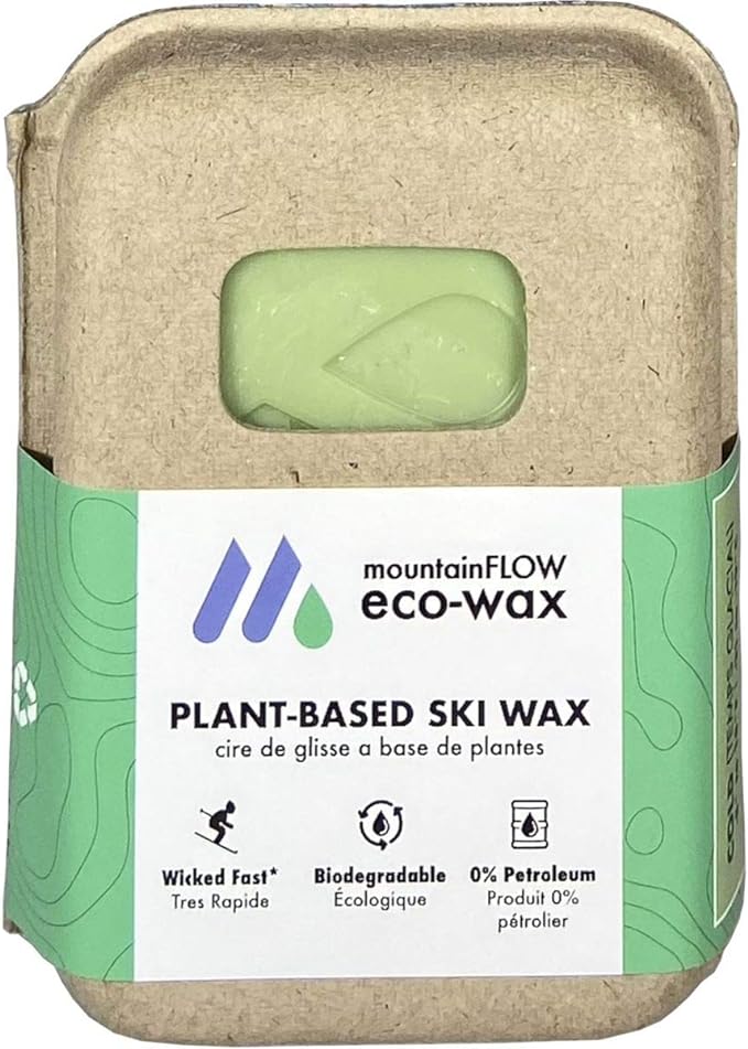 MountainFLOW Plant-Based, Biodegradable Ski/Snowboard Wax - A sustainable, all-temperature wax with great glide and durability. 0% Petroleum!